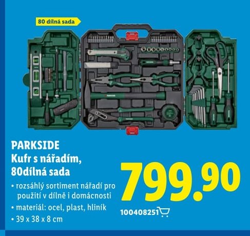 PARKSIDE Kufr s nářadím, 80dílná sada