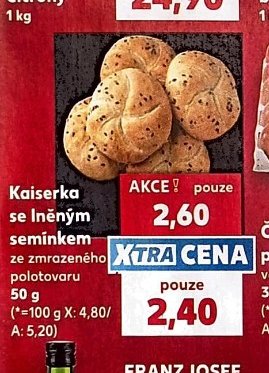 Kaiserka se lněným semínkem ze zmrazeného polotovaru 50 g