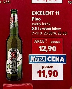 Excelent 11 pivo světlý ležák 0,5 l