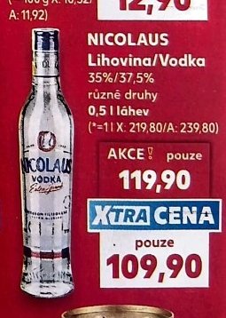 Nicolaus lihovina/vodka 35%/37,5% různé druhy 0,5 l