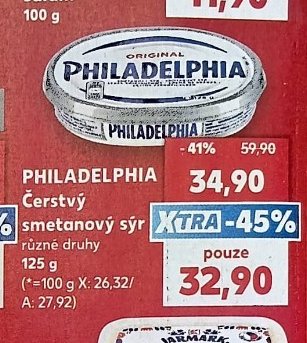 PHILADELPHIA Čerstvý smetanový sýr