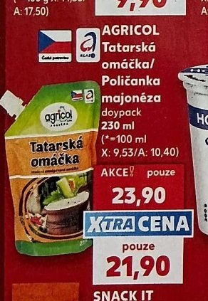 AGRICOL Tatarská omáčka/Poličanka majonéza