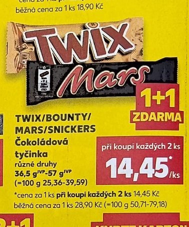 TWIX/BOUNTY/MARS/SNICKERS Čokoládová tyčinka