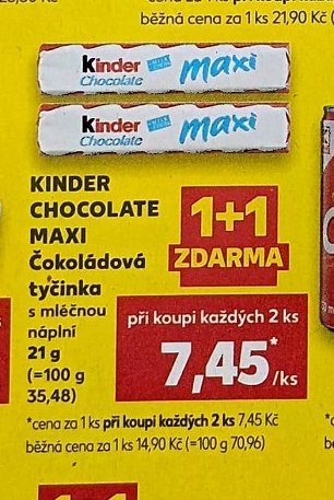 KINDER CHOCOLATE MAXI Čokoládová tyčinka