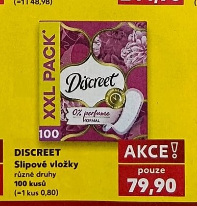 DISCREET Slipové vložky 100 ks