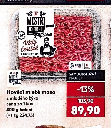Hovězí mleté maso z mladého býka