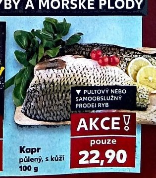 Kapr půlený, s kůží
