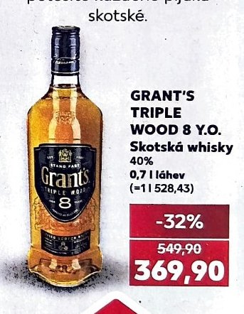 Grant's Triple Wood 8 y.o. skotská whisky