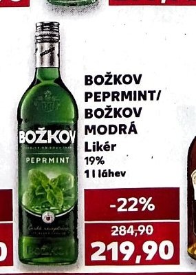 Božkov peprmint/modrá likér