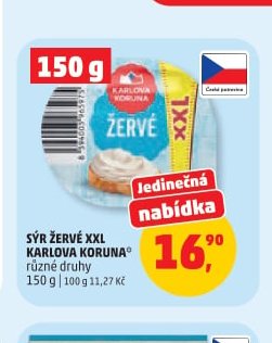 SÝR ŽERVÉ XXL KARLOVA KORUNA 150 g