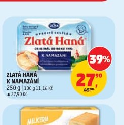 ZLATÁ HANÁ K NAMAZÁNÍ 250 g