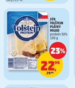SÝR TOLŠTEJN PLÁTKY MILKO protein 30% 100 g