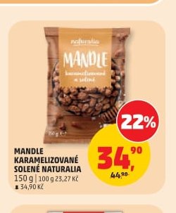 MANDLE KARAMELIZOVANÉ SOLENÉ NATURALIA