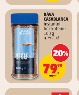 KÁVA CASABLANCA instantní, bez kofeinu