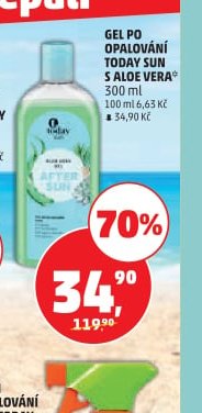 GEL PO OPALOVÁNÍ TODAY SUN S ALOE VERA