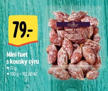 Mini fuet s kousky sýru