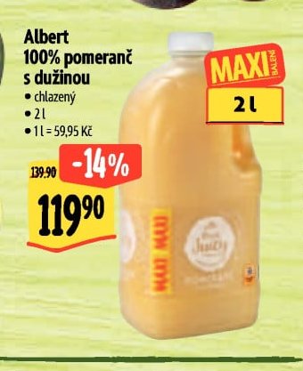 Albert 100% pomeranč s dužinou