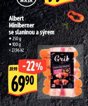 Albert Miniberner se slaninou a sýrem