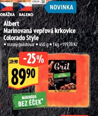 Albert Marinovaná vepřová krkovice Colorado Style