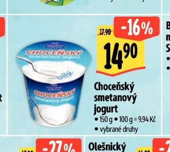 Choceňský smetanový jogurt