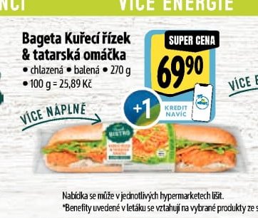 Bageta Kuřecí řízek & Tatarská omáčka
