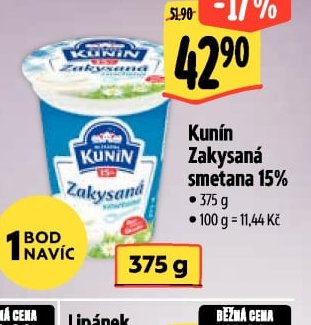 Kunín Zakysaná smetana 15%