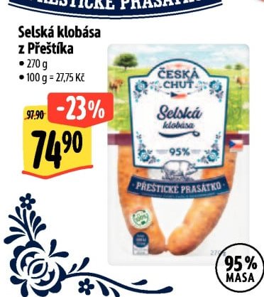 Selská klobása z Přeštíka