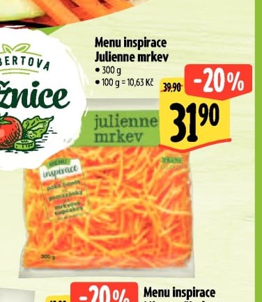 Menu inspirace Julienne mrkev