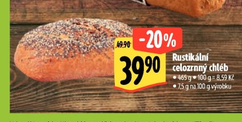 Rustikální celozrnný chléb