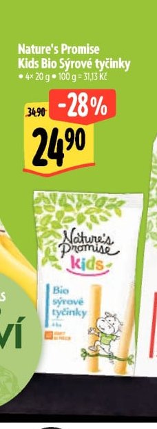 Nature's Promise Kids Bio Sýrové tyčinky