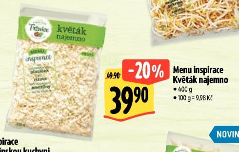 Menu inspirace Květák najemno