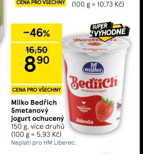 Milko Bedřich Smetanový jogurt