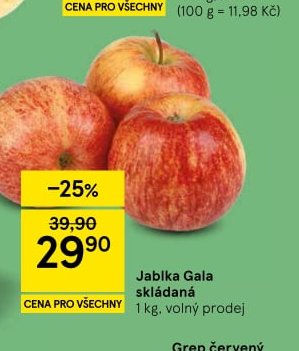 Jablka Gala skládaná