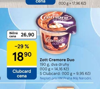 Zott Cremore Duo 190 g