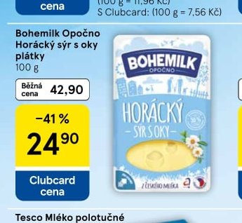 Bohemilk Opočno Horácký sýr s oky 100 g