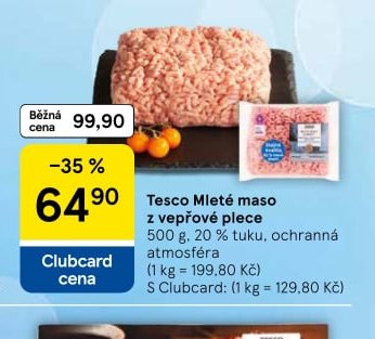 Tesco Mleté maso z vepřové plece