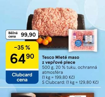 Tesco Mleté maso z vepřové plece