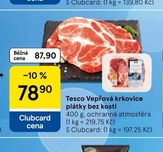 Tesco Vepřová krkovice plátky bez kosti