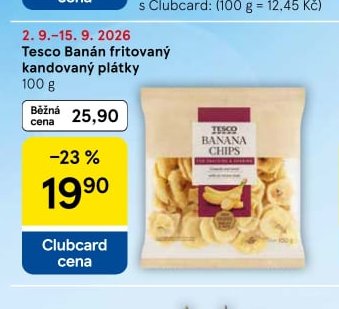 Tesco Banán fritovaný kandovaný plátky