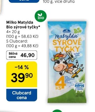 Milko Matylda Bio sýrové tyčky