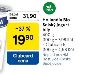 Hollandia Bio Selský jogurt bílý
