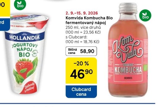 Komvida Kombucha Bio fermentovaný nápoj