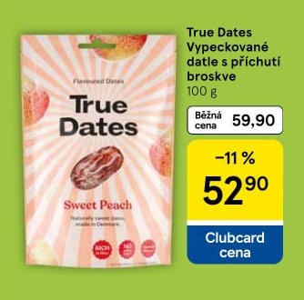 True Dates Vypeckované datle s příchutí broskve
