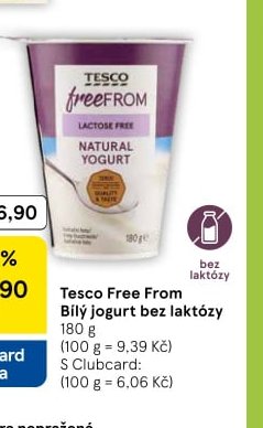 Tesco Free From Bílý jogurt bez laktózy