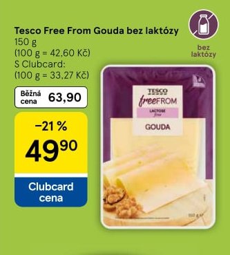 Tesco Free From Gouda bez laktózy
