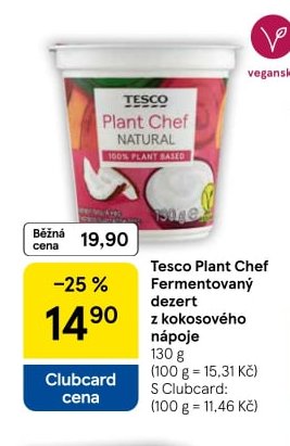 Tesco Plant Chef Fermentovaný dezert