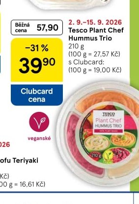 Tesco Plant Chef Hummus Trio