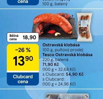 Tesco Ostravská klobása