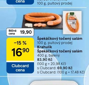 Špekáčkový točený salám Krahulík