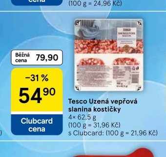 Tesco Uzená vepřová slanina kostičky
